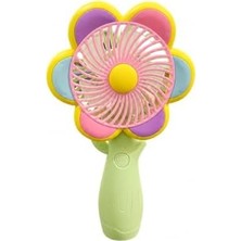 Mini El Fanı USB Şarjlı Type-C Bağlantılı 3 Kademeli Taşınabilir Elektrikli Fan Masaüstü ve El Tipi Kullanım Renk Serinletici Fan Yeşil Pembe Sarı Papatya