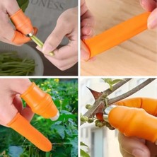 5 Parça Pratik Parmak Koruyucu 1 Parça Baş Parmak Bıçaklı Eldiven Silikon Set Sebze Meyve Soyucu Kesme Ayıklayıcı