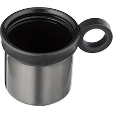 - Termos - 460ML - Koyu Gri Renk - Paslanmaz Çelik - Çift Katmanlı - 12 Saat 24 Saat Soğuk Tutar - Bardaklı Kapak Özelliği