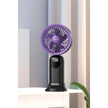 Auhma AUFN19 5 Kademeli Güçlü El Fanı Mini Fan – Şarjlı Taşınabilir Mini Vantilatör, Dijital Ekranlı, Sessiz Çalışma, Uzun Pil Ömrü, Masaüstü & El Tipi Kullanım (Beyaz)