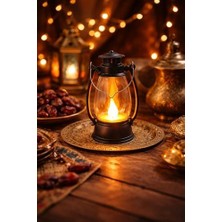 Pilli LED Işık, Askılı Fener Süsü Sarı Işıklar Peri Işıkları Aydınlatmalı Şerit LED Ramazan Süsü LED Işık Kurşuni Siyah
