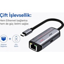 Usb-C 2.5g+Pd Ethernet Adaptörü 2500MBPS Gigabit Ağ Bağlantı Dönüştürücü Pd Destekli Usb-C Ethernet Converter Kablolu Internet Adaptörü Laptop ve Pc Uyumlu | ZR1280