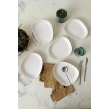 Mat Beyaz Yemek Tabağı 23 cm 6 Adet