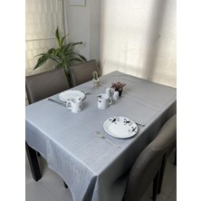 Vi Ihlamur Keten Görünümlü, Su Geçirimsiz, Kayma Yapmayan Premium Masa Örtüsü (145 cm x 185 Cm, Bej)