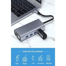 11 In 1 Type-C To USB Hub Port Uyumlu Adaptör Hdmı 4x USB Lan VGA Sd Card Çevirici Çoklayıcı