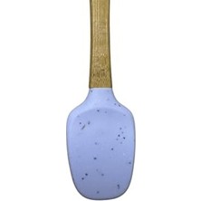 Silikon Kaşık Seti, Bambu Saplı, Mavi ve Mor Renkli, 5 Parça, Spatula ve Fırça Dahil