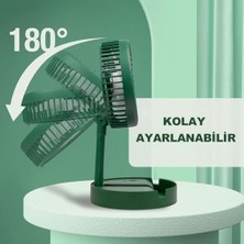 Şarjlı Taşınabilir Fan Katlanır Teleskopik USB Fanı Ev Ofis Masaüstü Sessiz Fan