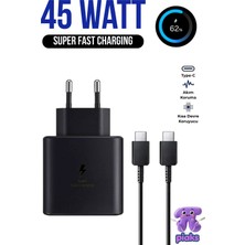 Fodos 45W (Watt) Samsung Süper Hızlı Şarj Aleti Samsung A17 A27 57 Uyumlu Type-C Fast Charge Adaptör + Kablo Set