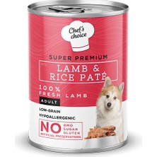 Chef's Choice Chefs Choice Pate Lamb Rice Kuzulu Pirinçli Yetişkin Köpek Konservesi 12 Adet 400 gr