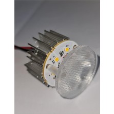 10'lu Paket Dekoratif Yuvarlak Tente Içi (Kasasız) LED Armatür 12V Gün Işığı 3000K