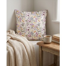 Auriva Home 2'li Rengarenk Çiçek Desenli (Lila) Kırlent Kılıfı 40X40