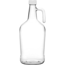 3 Litre Kulplu Cam Galon Şişe Yağdanlık, Plastik Kapaklı Yağlık, Yağ ve Sıvı Depolama