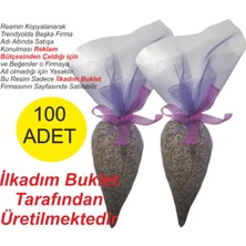 100 Adet Içi Lavanta Dolu Kurdeleli Fişek Şeklinde Lavanta Kesesi