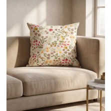Auriva Home2’li Rengarenk Çiçek Desenli (Pembe) Kırlent Kılıfı 40X40