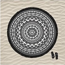 Mandala 4 Yuvarlak Plaj Havlusu