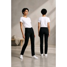 Hies Siyah Mom Jeans,yüksek Bel Likralı Esnek Kadın Mom Kot Pantolon