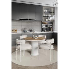 Trendy Asel Tian Bohem Ayak 4'lü Teddy Sandalye 90X90 Masa Sandalye Takımı