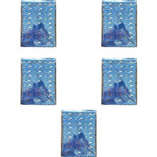 Omeyva Mavi Su Damlası Desenli Metalize Hediye Paketi Torba Poşet - 20X35 Cm. - 100 Adetlik 5 Paket
