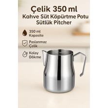 Çelik 350 ml Kahve Süt Köpürtme Potu Sütlük Pitcher MT190