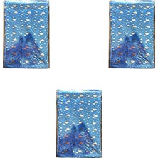 Omeyva Mavi Su Damlası Desenli Metalize Hediye Paketi Torba Poşet - 20X35 Cm. - 100 Adetlik 3 Paket