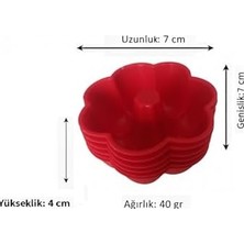 Silikon Muffin Kalıbı, Göbekli ve Çiçek Desenli – 6’lı Paket Isıya Dayanıklı Yapışmaz (2)