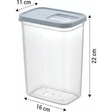Şeffaf Erzak Kabı Kapağı Süzgülü Saklama ve Düzenleme Kabı Plastik Gıda Saklama Kabı Bakliyat Makarna Un Şeker Saklama Kutusu 1 Adet (Asorti Renk) (2,4 Litre)