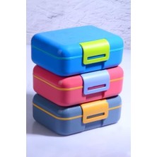 Esplendor Store 3 Adet Design Kendinden Kaşıklı 5 Bölmeli 2 Katlı Beslenme Kutusu