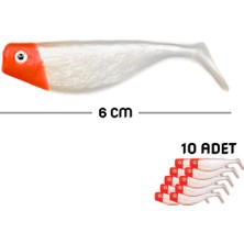Atik Camp Silikon Balık Yem - DFT - 6cm - Kırmızı/Beyaz (141-3017) - 10'lu Paket