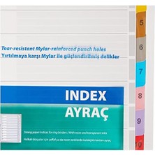 Karton Ayrac Klasik 1-10 Renkli Rakam A4