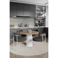 Trendy Asel Alize Bohem Lake Mdf Ayak 4'lü Teddy Sandalye 90X90 Masa Sandalye Takımı