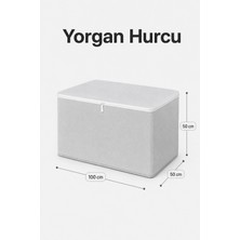 ByKurt Hurç Yorgan Battaniye Saklama Hurcu Fermuarlı Geniş Hacimli Hurç 100x50x50 Cm 1 Adet