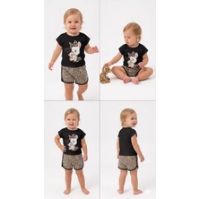Veraura Lifestyle 1/4 Yaş Leopar Tavşan Baskılı Çocuk Takımı