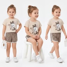 Veraura Lifestyle 1/4 Yaş Leopar Tavşan Baskılı Çocuk Takımı