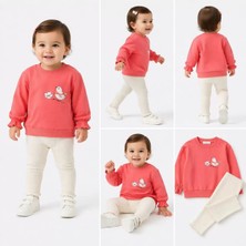 Veraura Lifestyle 6/24 Ay Kuş Baskılı Taytlı Penye Bebek Takımı