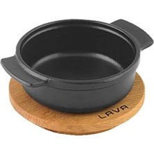 Hype Store Lava,pişirme Kabı, Lv Eco Gv 11 K4, Yuvarlak Güveç, Ahşap Altlık, Çap 11 Cm, Dökme Demir, Siyah