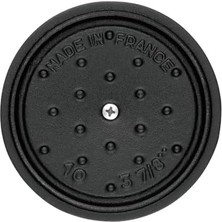 Hype Store 40500-101-0 Mini Güveç, Yuvarlak Kapaklı 10 Cm, 0,25 L, Indüksiyona Uygun, Mat Siyah Emaye Kap Içi, Siyah