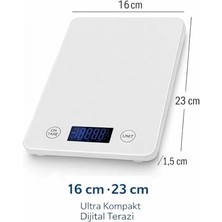 Hype Store Topaz Premium Dijital Mutfak Tartısı 10KG | Temperli Beyaz Cam, Geniş LCD Ekran, Yüksek Hassasiyet Sensör | Şık ve Dayanıklı Tasarım | Geniş Yüzey 23X16CM