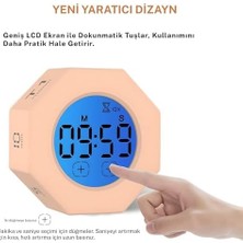 Hype Store NPT22A Alarmlı G-Sensör Otomatik Zamanlayıcılı Küp Kronometre Pomodoro Motivasyon Saati (Pembe)
