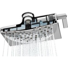 Hype Store (2.5 Gpm, Chrome) -  S6345 Velocity Two-Function 20CM - 1.3cm Diameter Spray Rainshower Showerhead, Chrome