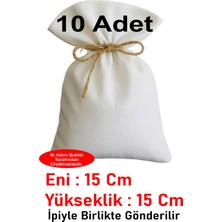 10 Adet Eni:15 cm Boyu: 15 cm %100 Pamuk Hambezden Üretilen Naturel Kese Çok Amaçlı