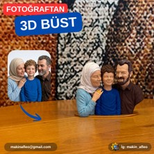 Makinafleo Kişiye Özel 3D 3 Kişilik Büst Figür (9cm)