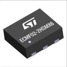 Gollum Teknoloji Stmicroelectronics ECMF02-2HSMX6 Entegre Esd Korumalı Çift Hatlı Ortak Mod Jik (Common Mode Choke) Filtresi - Uqfn-6 (7 Adet Paket)