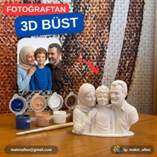 Makinafleo Kişiye Özel 3D 3 Kişilik Büst Figür (10CM)