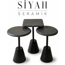 Luma Zigon Sehpa (Siyah-Seramik)