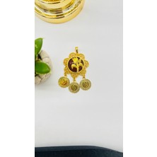 Zümra Store Otantik Altın Kaplama Bordo Kolye Ucu