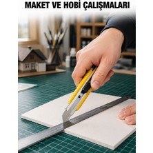 Kaufhier 5 Adet Metal Falçata Seti Ergonomik Saplı Çelik Maket Bıçağı Koli Ambalaj Pvc Kesici