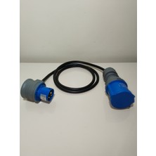 Kırkdabir Cee Norm 3/32A Uzatma Priz ve 3/16A 90° Eğik Fişli 3x2,5mm Ttr H05VV-F Adaptör Kablo