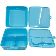 Techbutiq Store Wiggle Cinnamoroll Temalı Lisanslı 4 Bölmeli Plastik Çocuk Beslenme Kutusu - Yemek Saklama Kabı Kaşık ve Çatallı