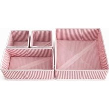 Techbutiq Store 4’lü Çekmece Düzenleyici Organizer Seti – Kumaş Dolap Içi Bölmeli Düzenleyici Kutular