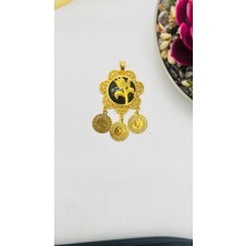 Zümra Store Otantik Altın Kaplama Siyah Kolye Ucu